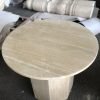 Nordic Simple Style Garden Living Room Decor Octagon Leg White Travertine Round Coffee Table
