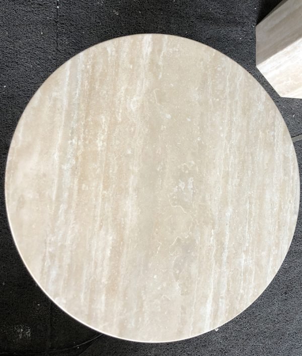 Nordic Simple Style Garden Living Room Decor Octagon Leg White Travertine Round Coffee Table