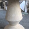 Artistic Style Furniture Chess Shaped Leg Beige Travertine Side Table