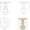 Artistic Style Furniture Chess Shaped Leg Beige Travertine Side Table
