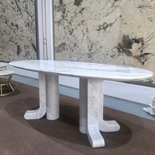 Luxury Style Calacatta White Marble Dining Table