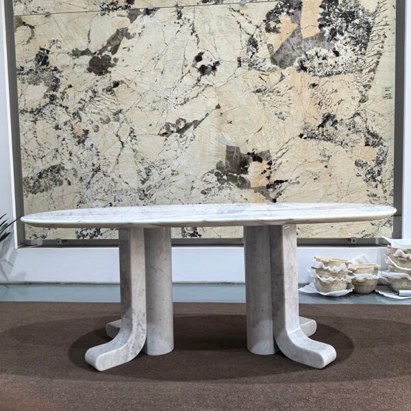 Luxury Style Calacatta White Marble Dining Table
