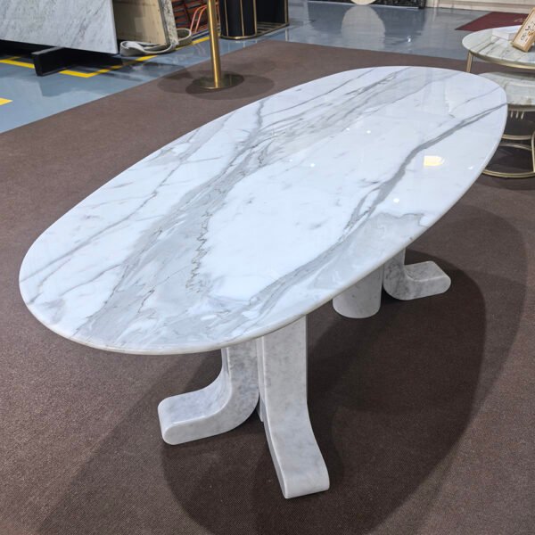 Luxury Style Calacatta White Marble Dining Table