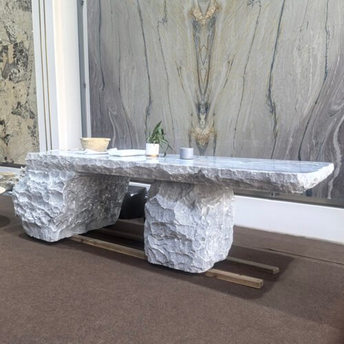 Natural Split-Edge Marble Dining Table for Home Decoration