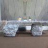 Natural Split-Edge Marble Dining Table for Home Decoration