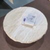 Natural Style Chiseled-Edge Thickened Beige Travertine Coffee Table