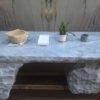 Natural Split-Edge Marble Dining Table for Home Decoration