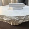 Natural Style Chiseled-Edge Thickened Beige Travertine Coffee Table