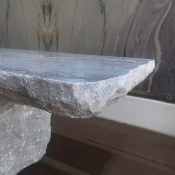 Natural Split-Edge Marble Dining Table for Home Decoration