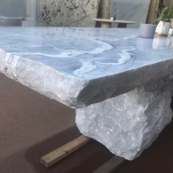 Natural Split-Edge Marble Dining Table for Home Decoration