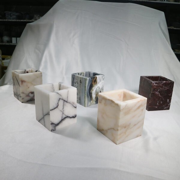 Calacatta/Onyx Storage & Candle Jars for Living Room Tabletop