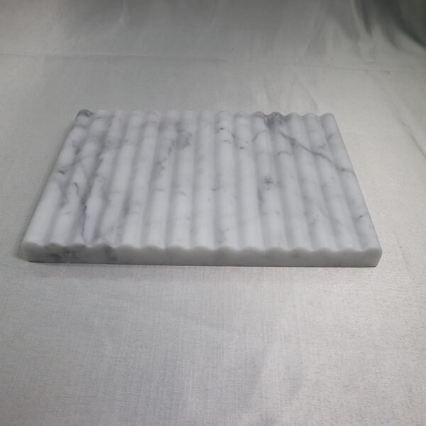 Home Decor Art Carrara White/Red Marble Wave Tray