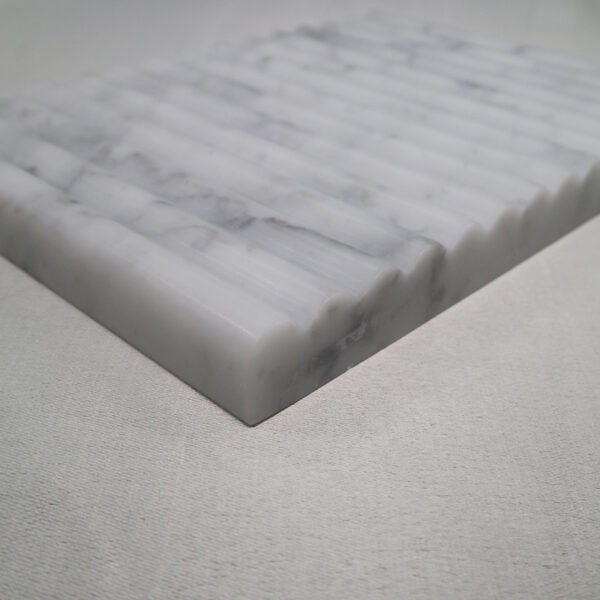 Home Decor Art Carrara White/Red Marble Wave Tray