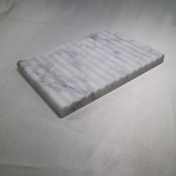 Home Decor Art Carrara White/Red Marble Wave Tray
