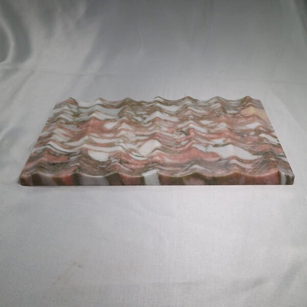 Home Decor Art Carrara White/Red Marble Wave Tray