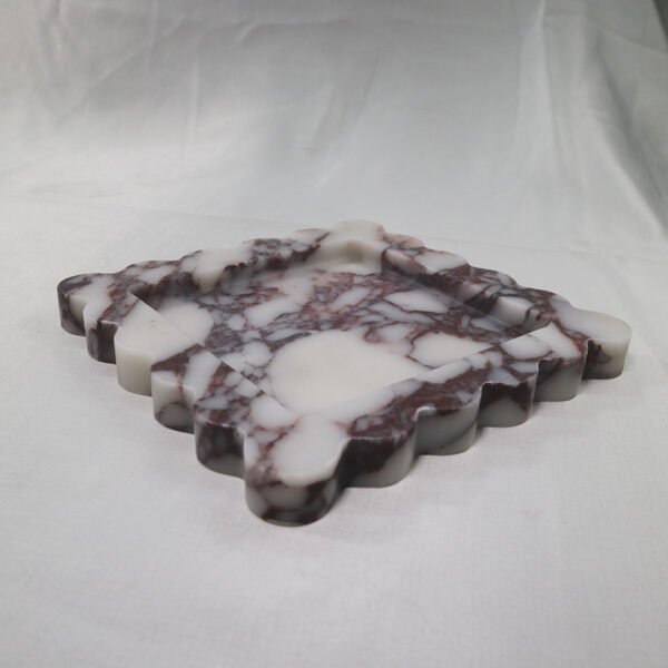 Home Decor Wavy Edge Carrara/Emerald Marble/Travertine Square Tray