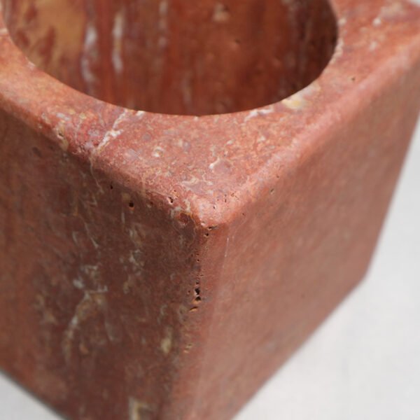 Red Travertine/Calacatta Storage & Candle Jars