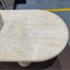 Elegant Style Living Room Nordic Oval White Travertine Dining Table