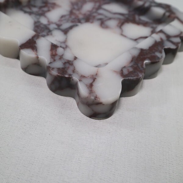 Home Decor Wavy Edge Carrara/Emerald Marble/Travertine Square Tray