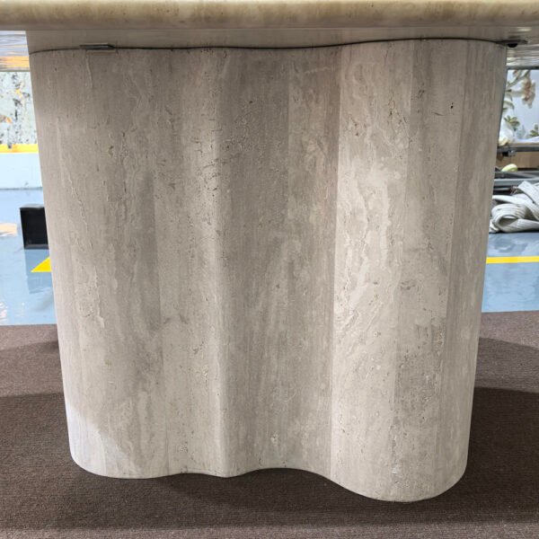 Elegant Style Living Room Nordic Oval White Travertine Dining Table