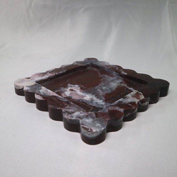 Home Decor Wavy Edge Carrara/Emerald Marble/Travertine Square Tray