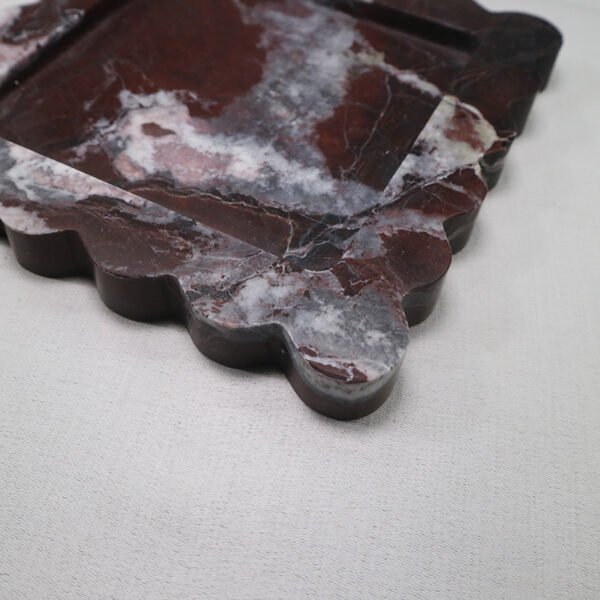 Home Decor Wavy Edge Carrara/Emerald Marble/Travertine Square Tray