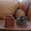 Red Travertine/Calacatta Storage & Candle Jars